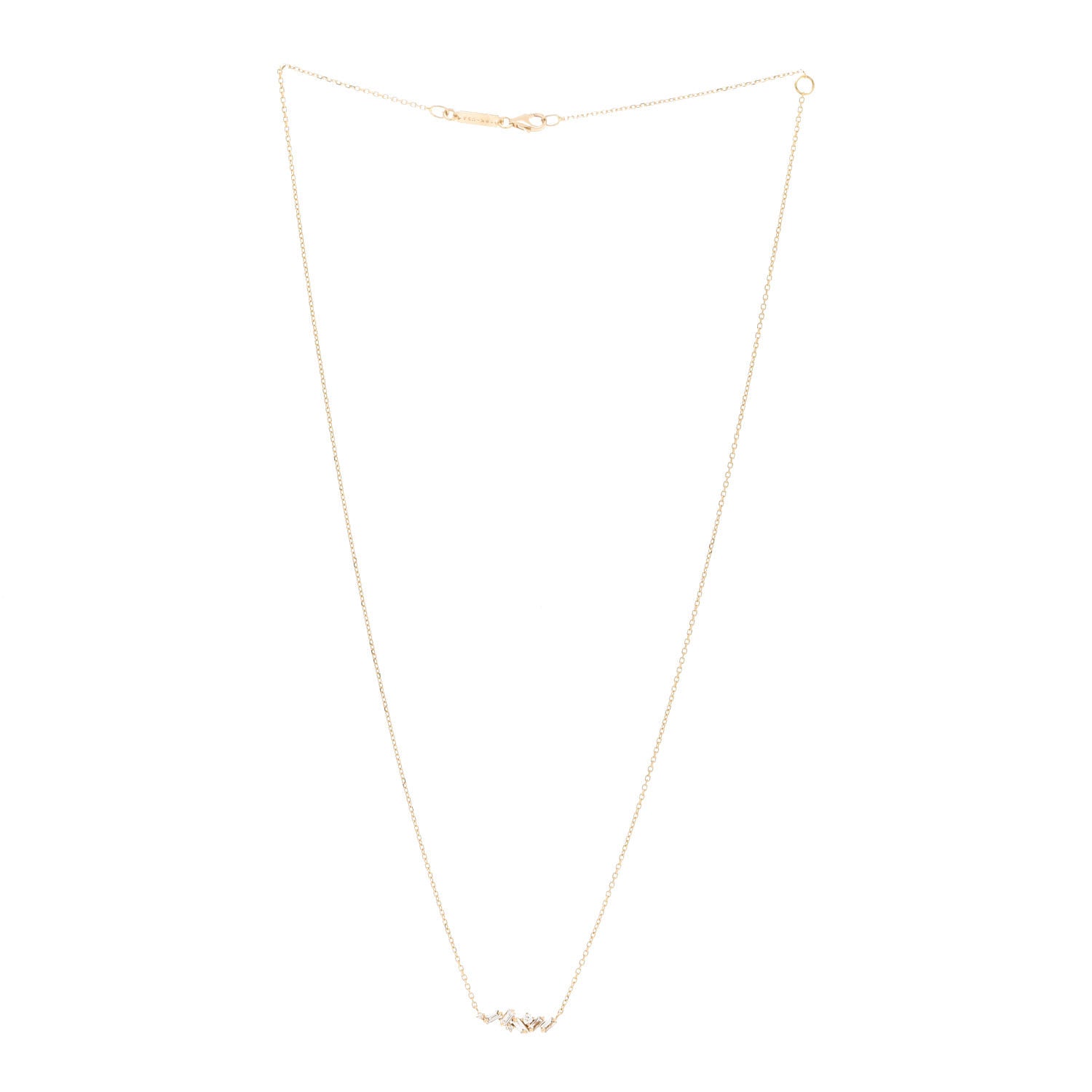 Suzanne Kalan 18K Yellow Gold Diamond Mini Classic Frenzy Bar Pendant Necklace 2 of 5
