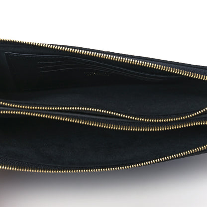 Louis Vuitton Empreinte Double Zip Pochette Black 5 of 10