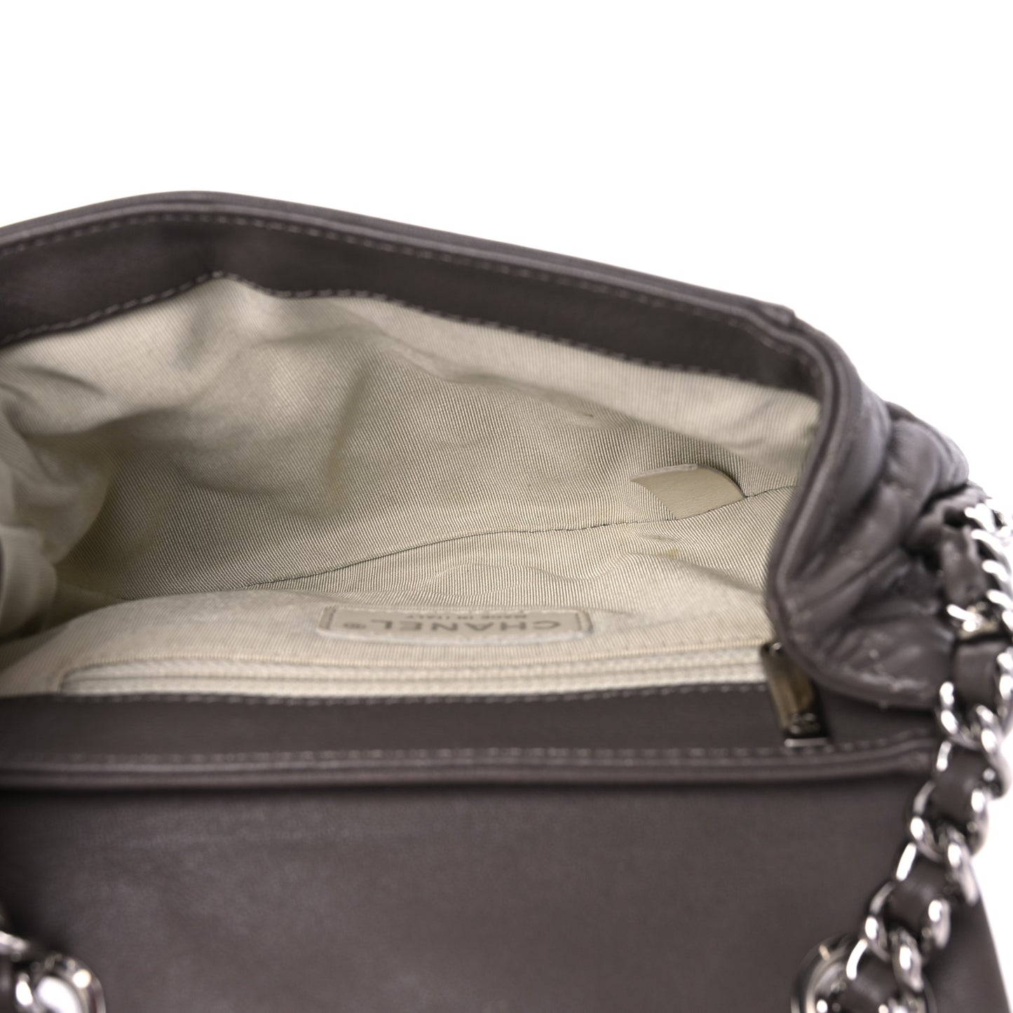 Washed Lambskin Quilted Mini Chain Around Flap Taupe