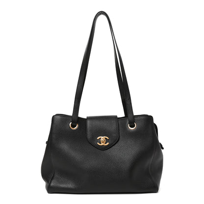 Chanel Grained Calfskin Shopping Tote Black 1 of 10