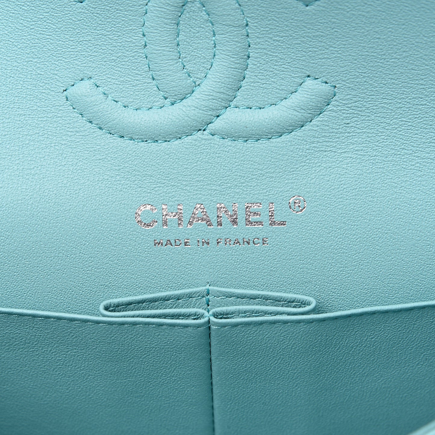 Lambskin Quilted Small Double Flap Light Blue