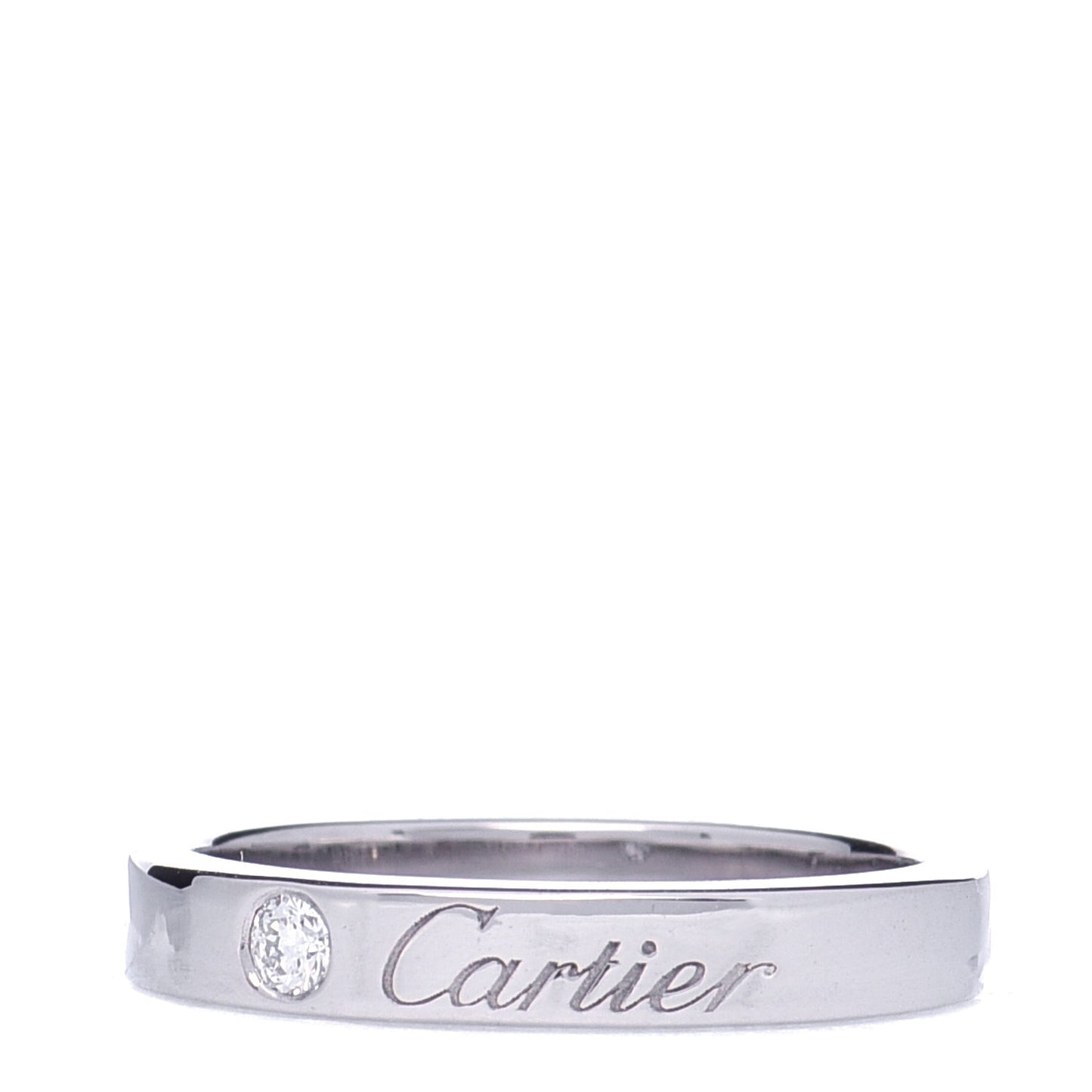 Platinum Diamond 3mm C De Cartier Wedding Band Ring 47 4