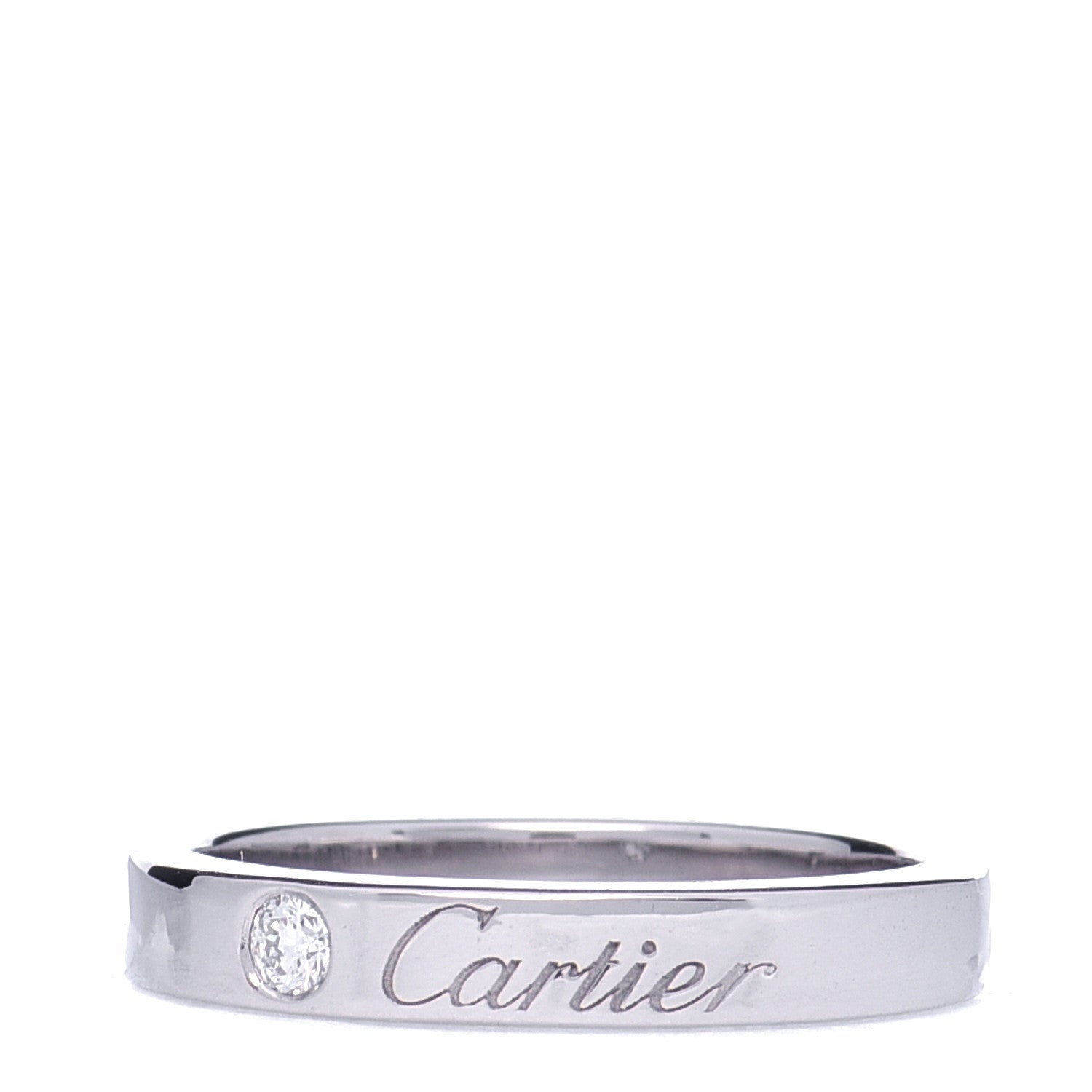 Cartier Platinum Diamond 3mm C De Cartier Wedding Band Ring 47 4 1 of 5