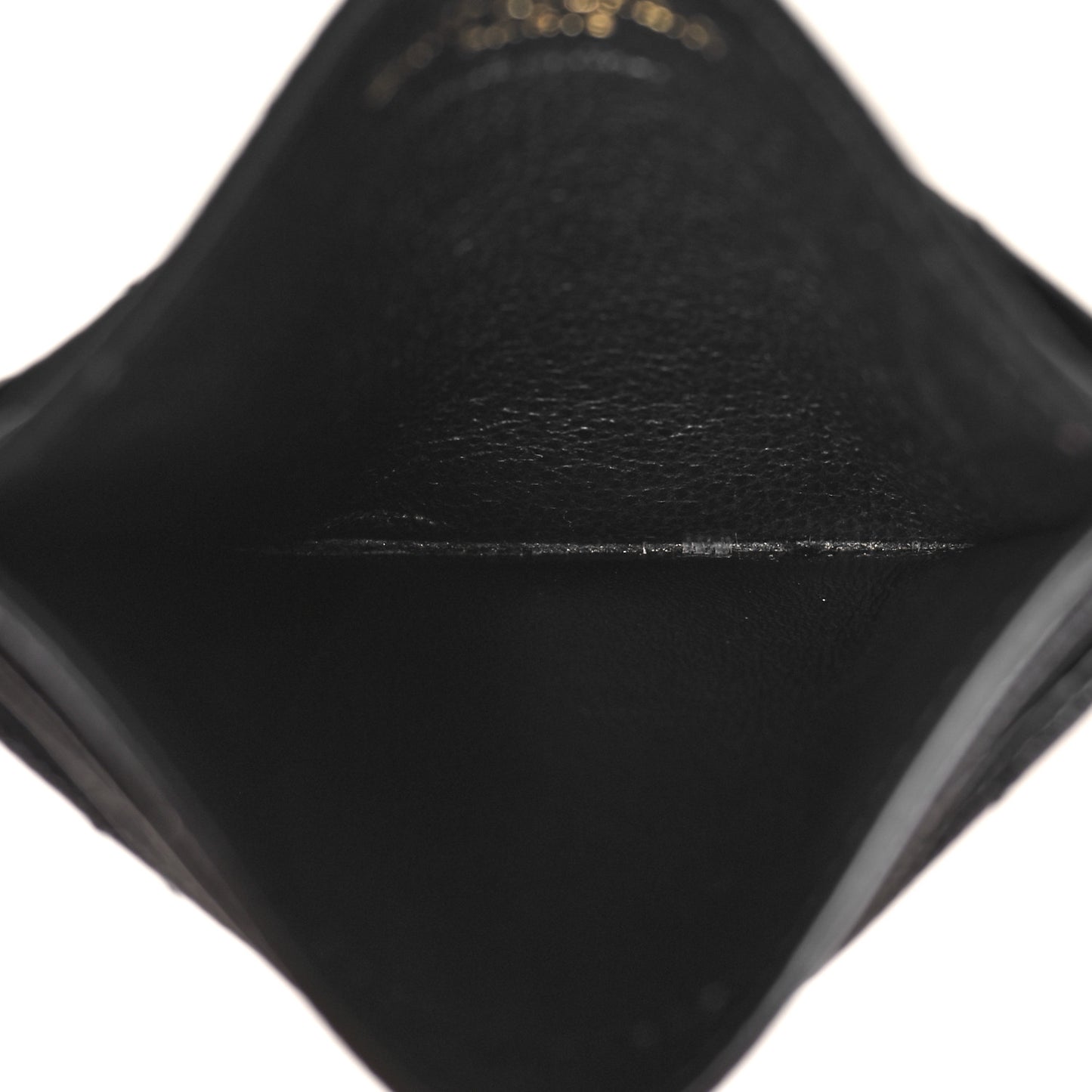 Grain De Poudre Matelasse Chevron Monogram Credit Card Case Black