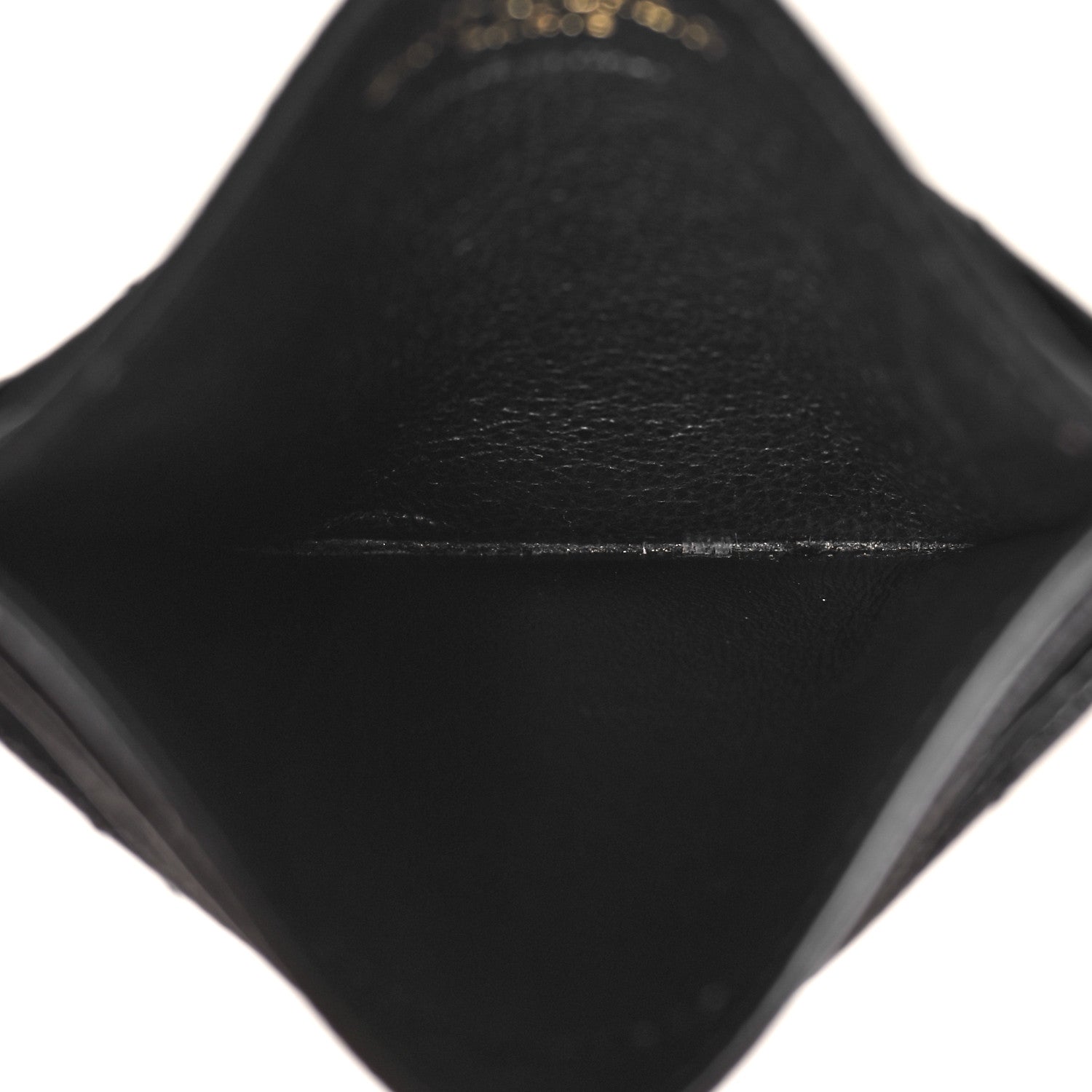 Saint Laurent Grain De Poudre Matelasse Chevron Monogram Credit Card Case Black 5 of 7