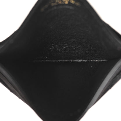 Saint Laurent Grain De Poudre Matelasse Chevron Monogram Credit Card Case Black 5 of 7