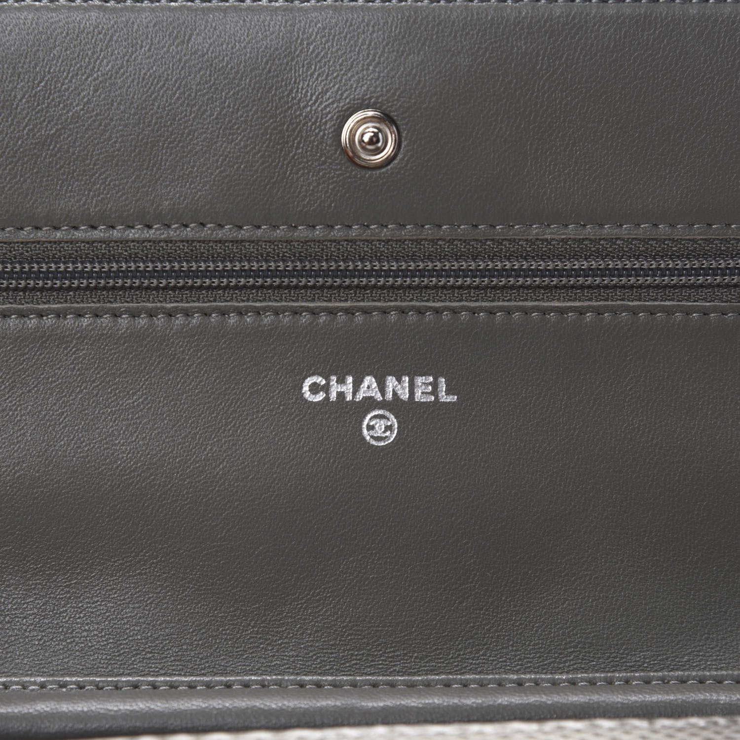 Chanel Lizard Ombre Wallet on Chain WOC Grey 13 of 16