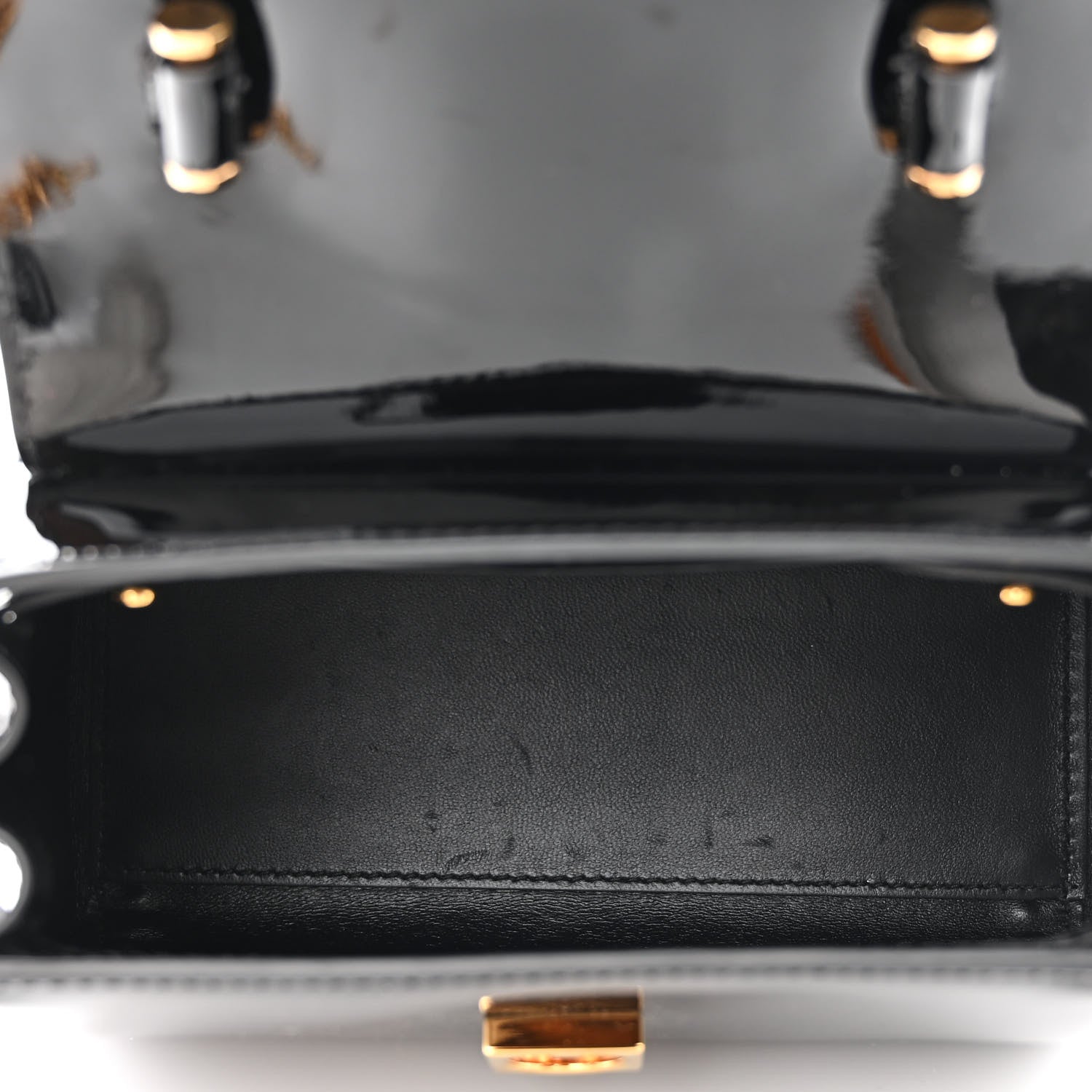 Versace Patent Calfskin Small La Medusa Top Handle Bag Black 5 of 9