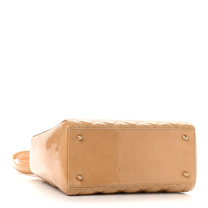 Christian Dior Patent Cannage Medium Lady Dior Beige 3 of 9