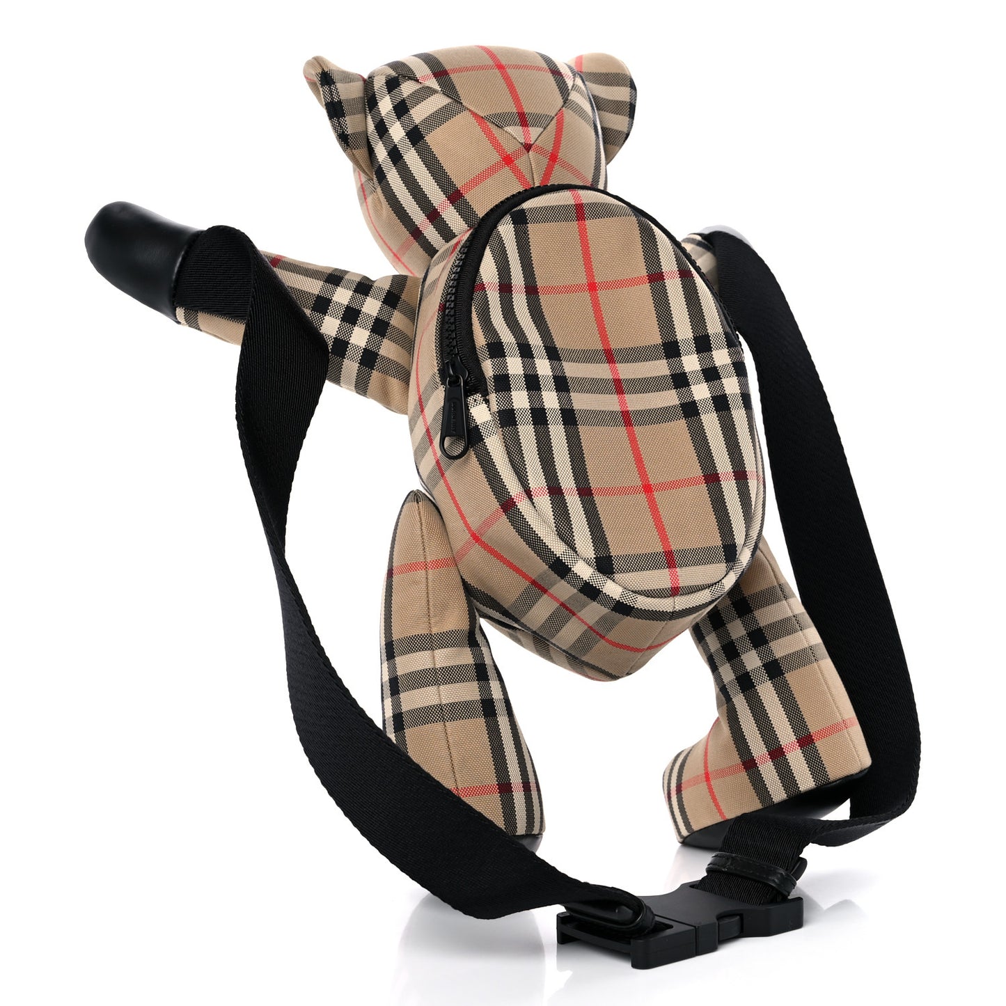 Cotton Calfskin Check Thomas Bear Belt Bag Archive Beige Black