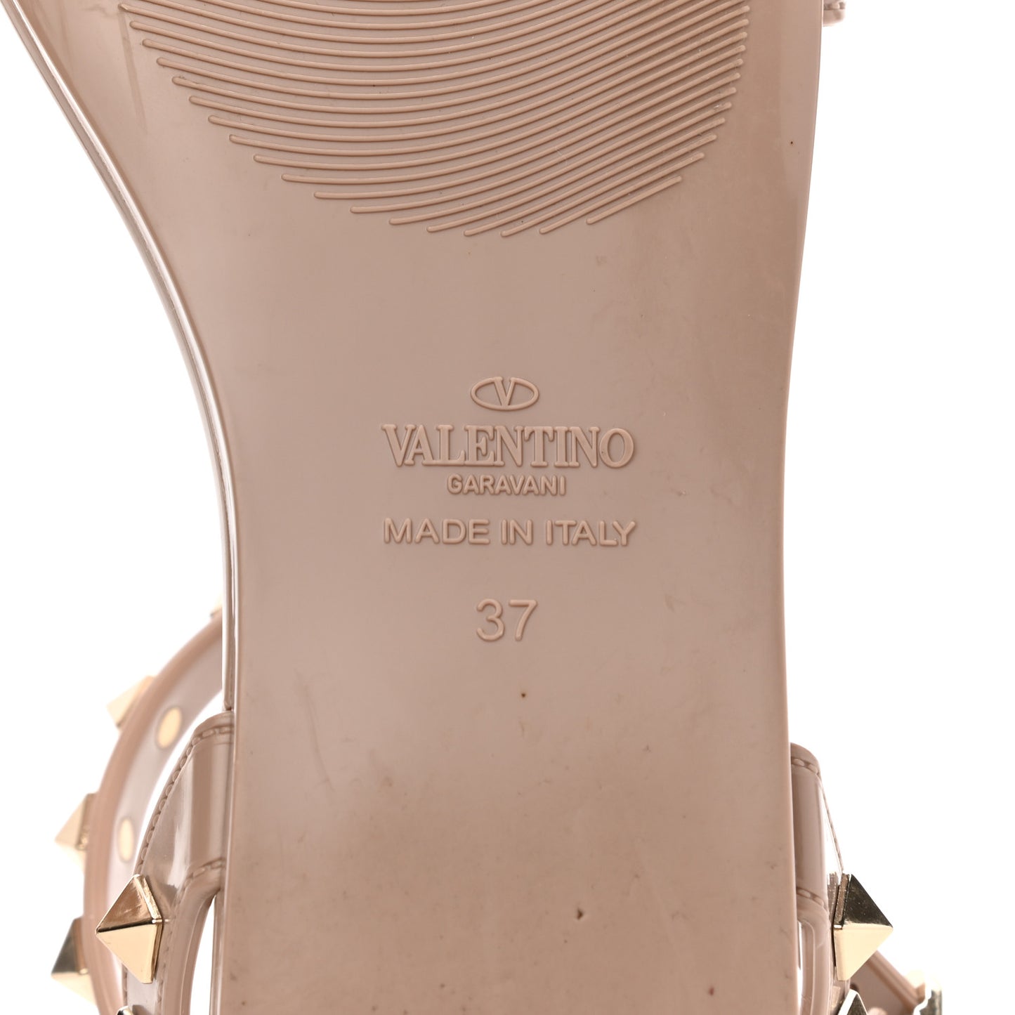 PVC Jelly Rockstud Caged Sandals 37 Poudre