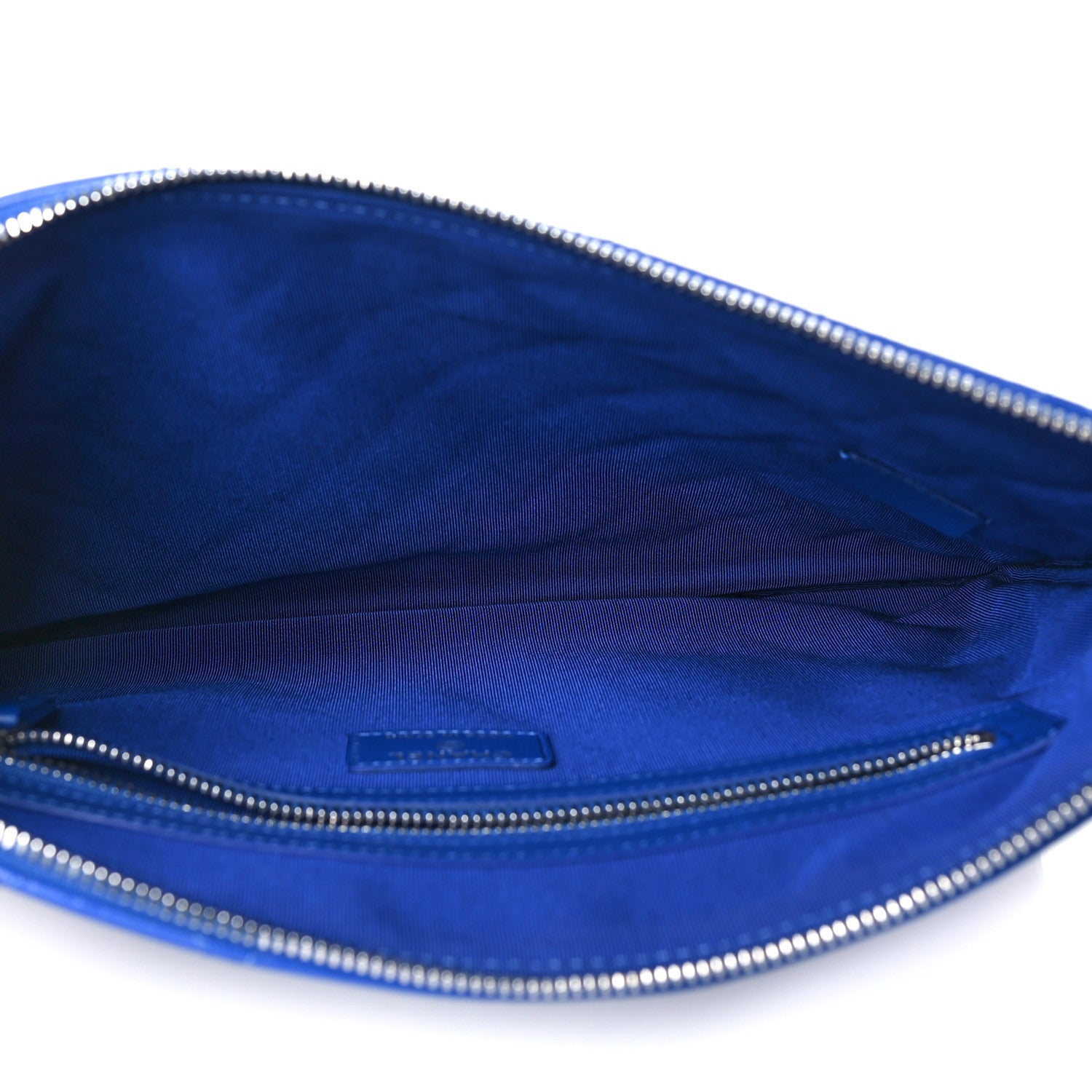 Chanel Lambskin Quilted Medium Cosmetic Case Blue 5 of 9