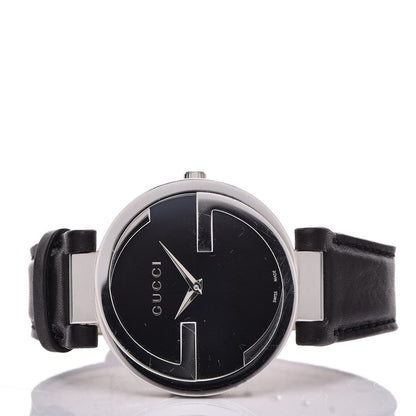 Gucci Stainless Steel Calfskin 37mm Interlocking G Quartz Watch Black 3 of 8