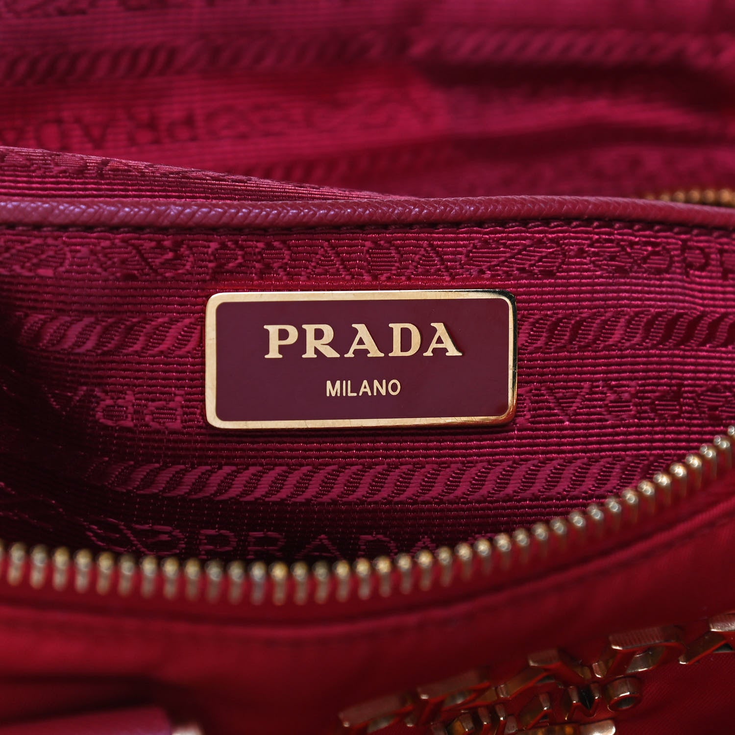 Prada Tessuto Nylon Saffiano Tote Red 5 of 13