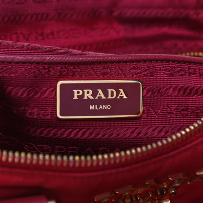 Prada Tessuto Nylon Saffiano Tote Red 5 of 13