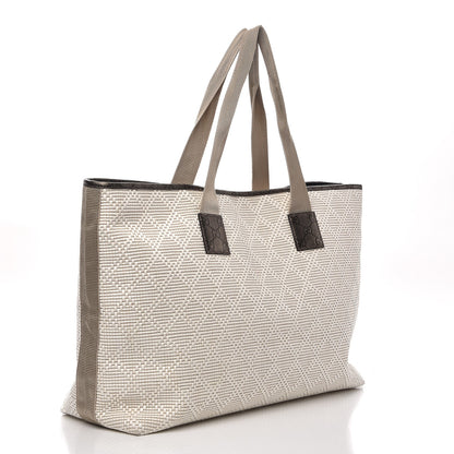 Gucci Woven Raffia Diamante Tote White 3 of 12