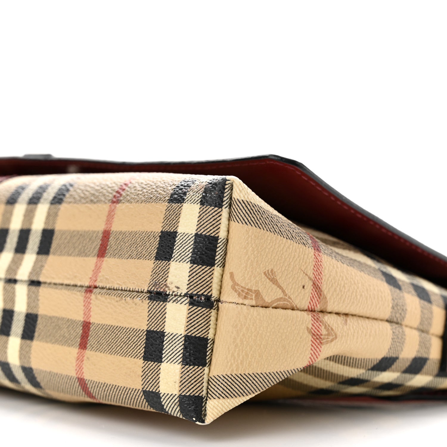 Burberry Haymarket Check Shoulder Bag Military Red 9 of 10
