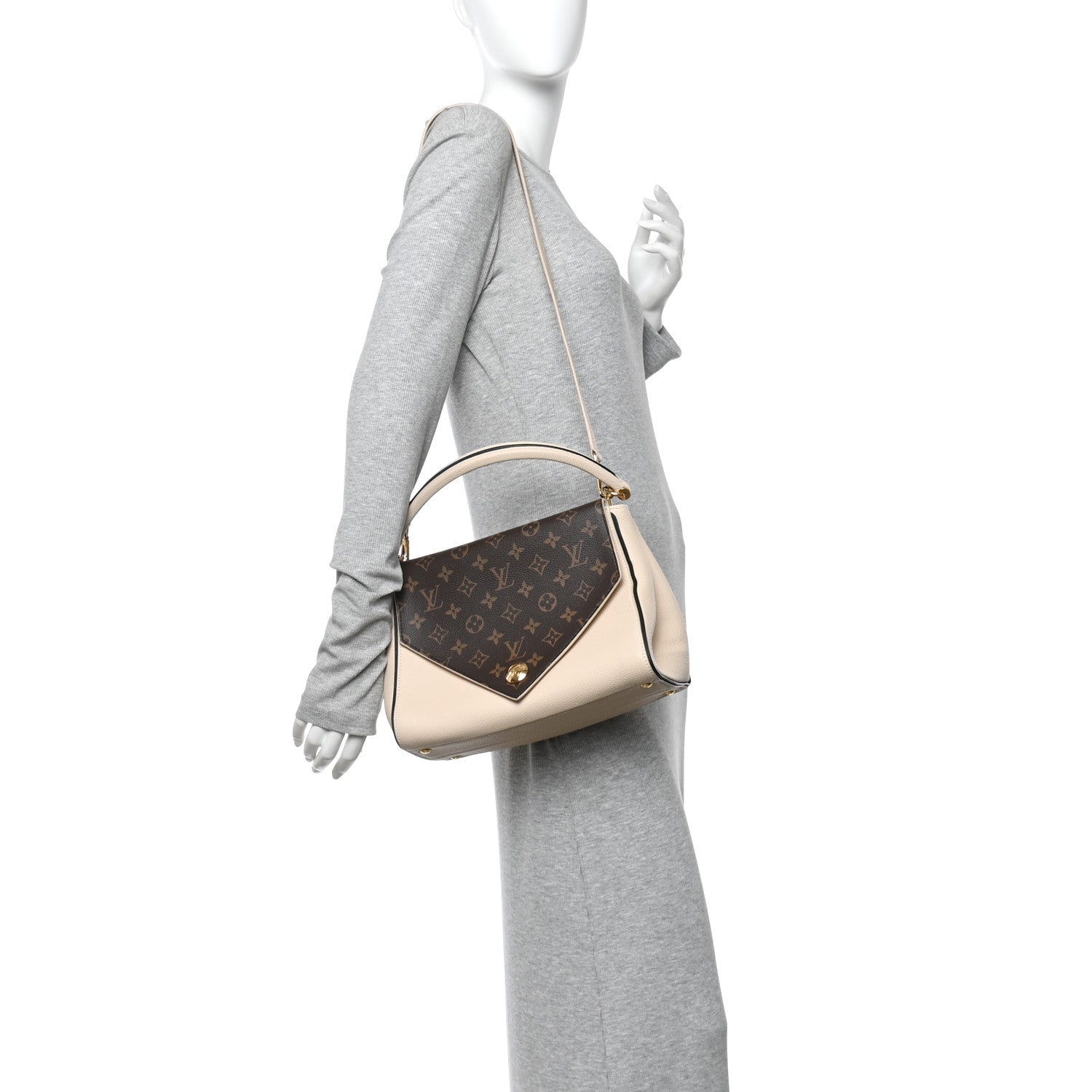 Louis Vuitton Grained Calfskin Monogram Double V Creme 1850428
