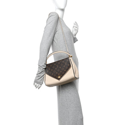 Louis Vuitton Grained Calfskin Monogram Double V Creme 2 of 14