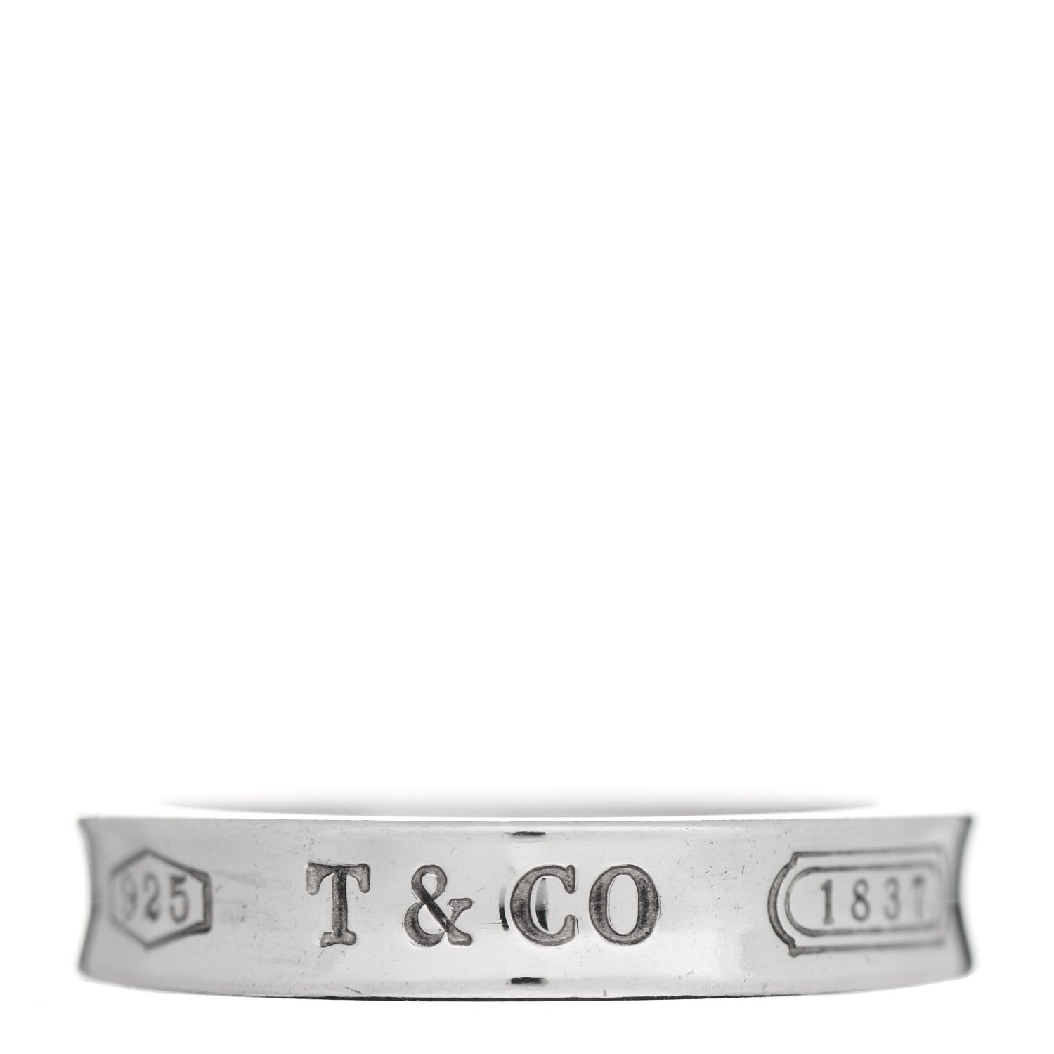 Tiffany Sterling Silver Narrow 1837 Band Ring 48 4.5 1 of 4