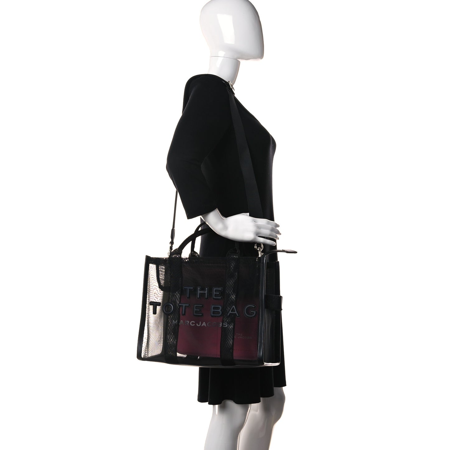 Nylon The Mesh Medium Tote Bag Black Pink