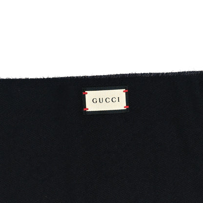 Gucci Wool Jacquard GG Monogram Sten Fringe Scarf Black 3 of 5