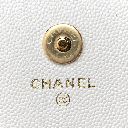 Chanel Caviar Quilted Pocket Twins Clutch With Chain White 6 of 11