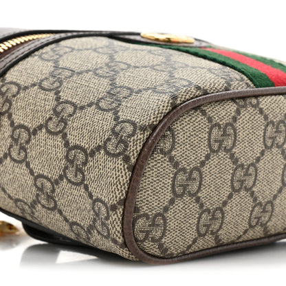 Gucci GG Supreme Monogram Textured Dollar Calfskin Web Ophidia Belt Bag 85 34 Beige Ebony New Acero 9 of 11