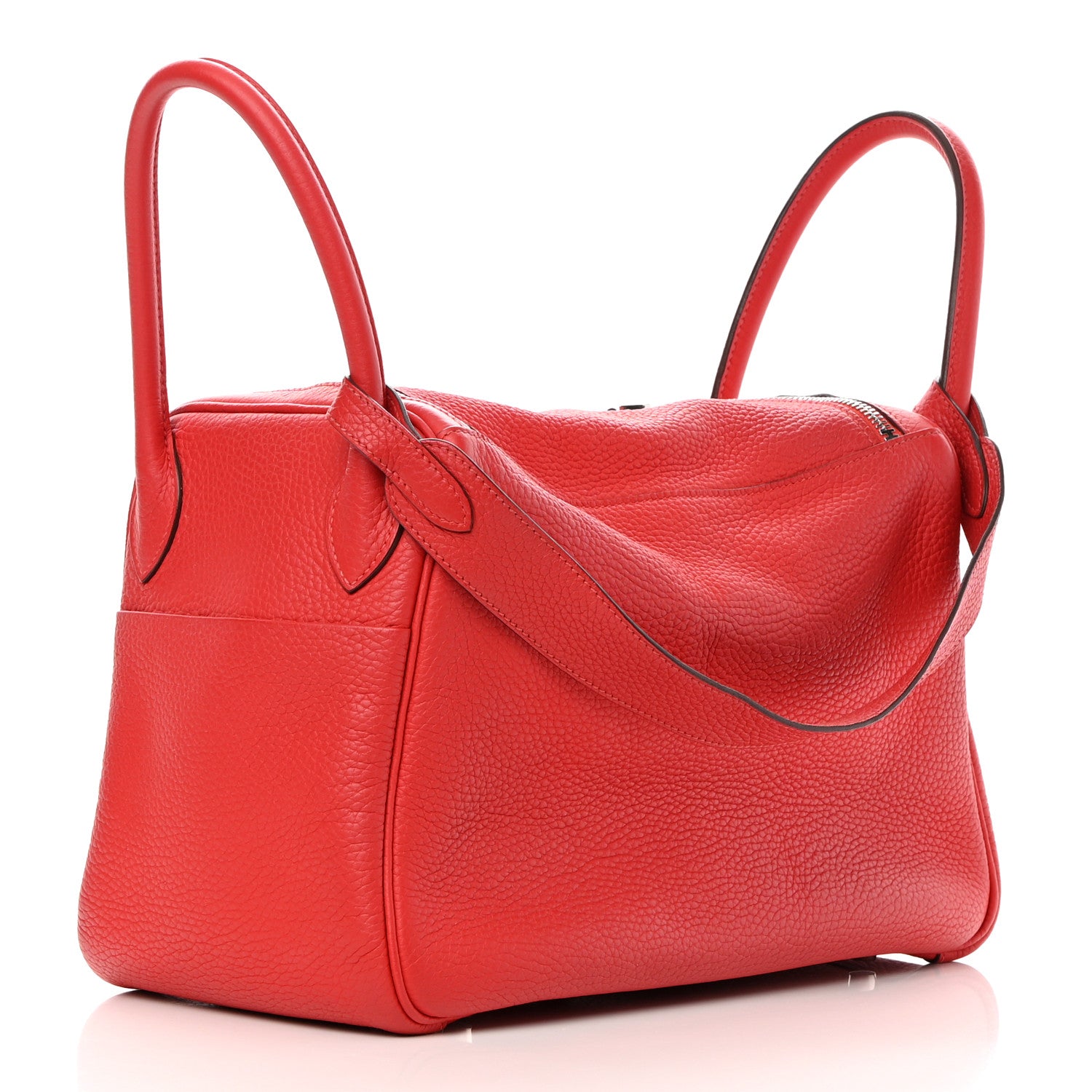 Hermes Taurillon Clemence Lindy 30 Rouge Casaque 3 of 16