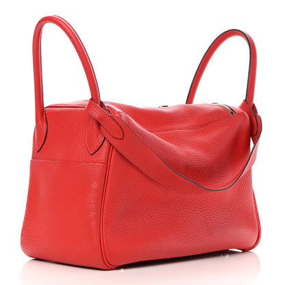 Hermes Taurillon Clemence Lindy 30 Rouge Casaque 3 of 16
