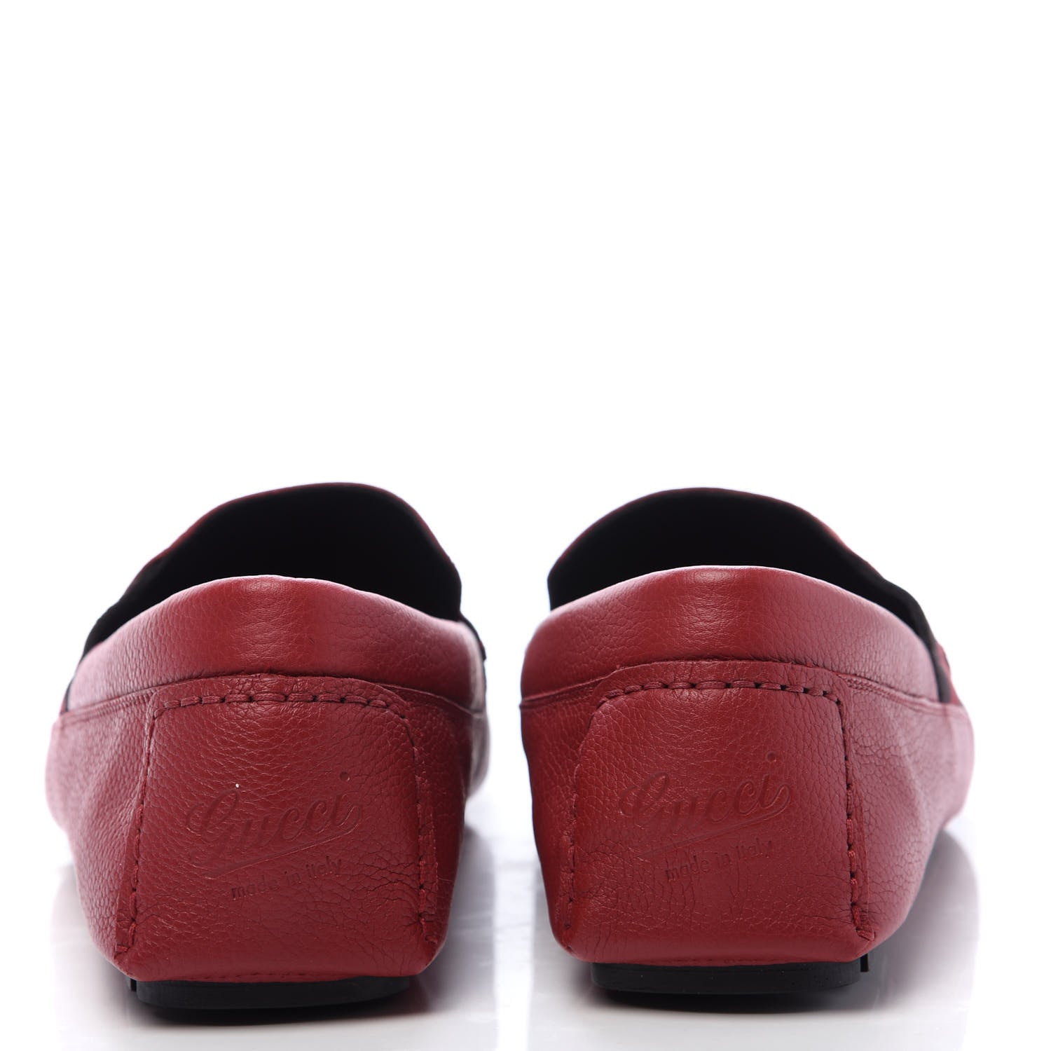 Gucci Calfskin Web Mens Driver Loafers 8 Red 4 of 9