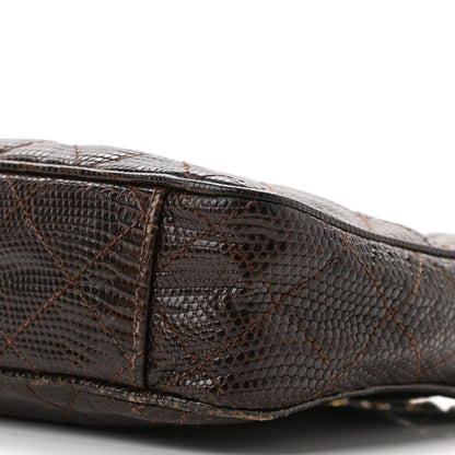 Chanel Lizard Quilted Small Tassel Camera Case Brown 14 of 17
