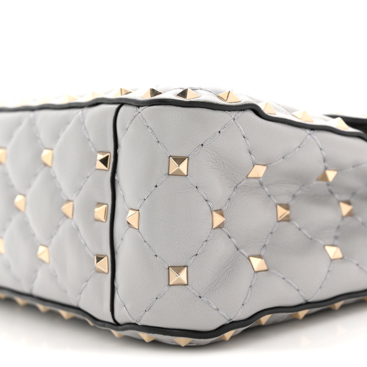 Valentino Garavani Nappa Medium Rockstud Spike Shoulder Bag Pastel Grey 9 of 12