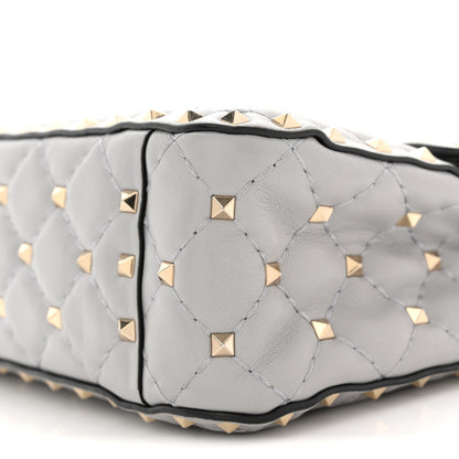 Valentino Garavani Nappa Medium Rockstud Spike Shoulder Bag Pastel Grey 9 of 12