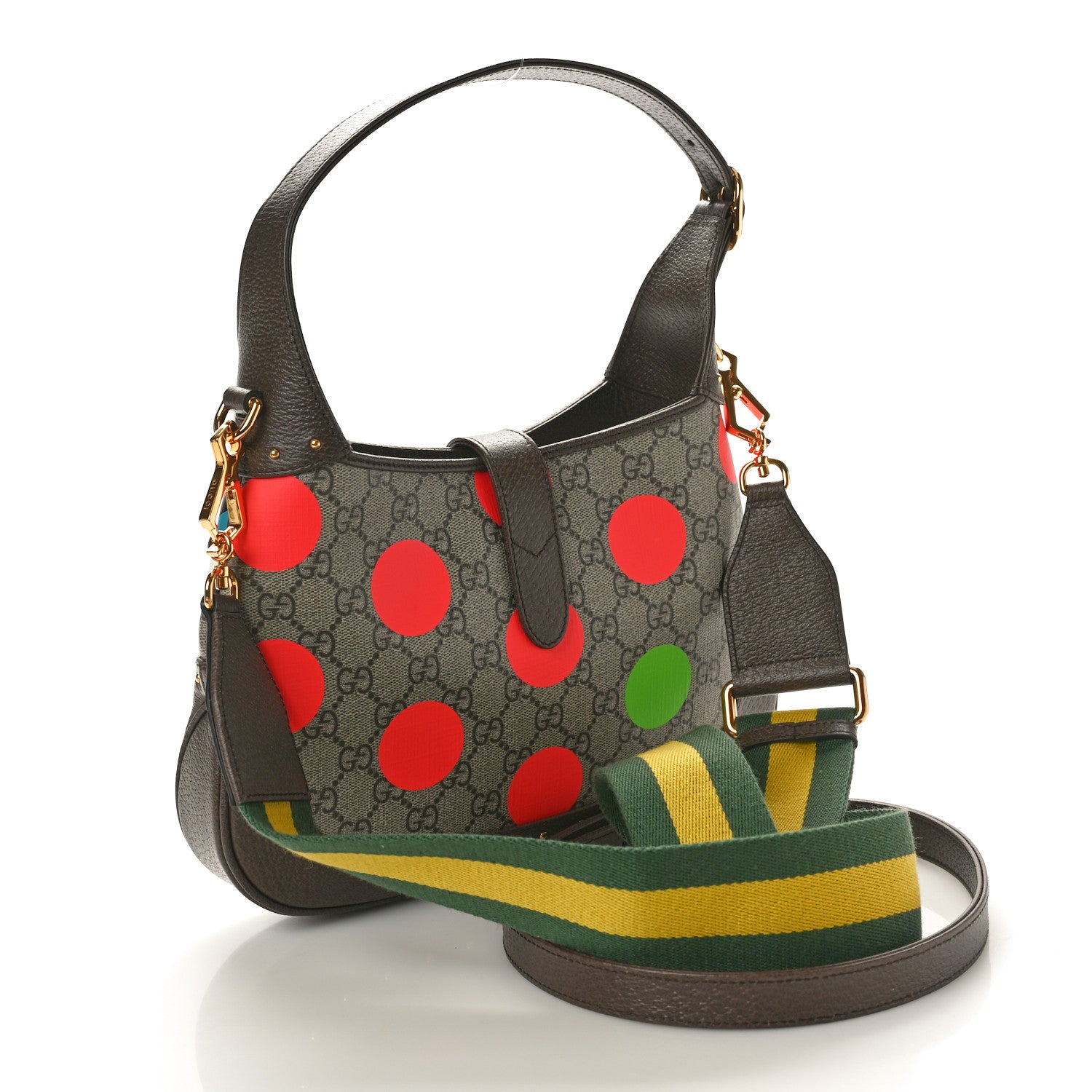 Gucci GG Supreme Monogram Geometric Textured Dollar Calfskin Web Small Jackie 1961 Hobo 3 of 11