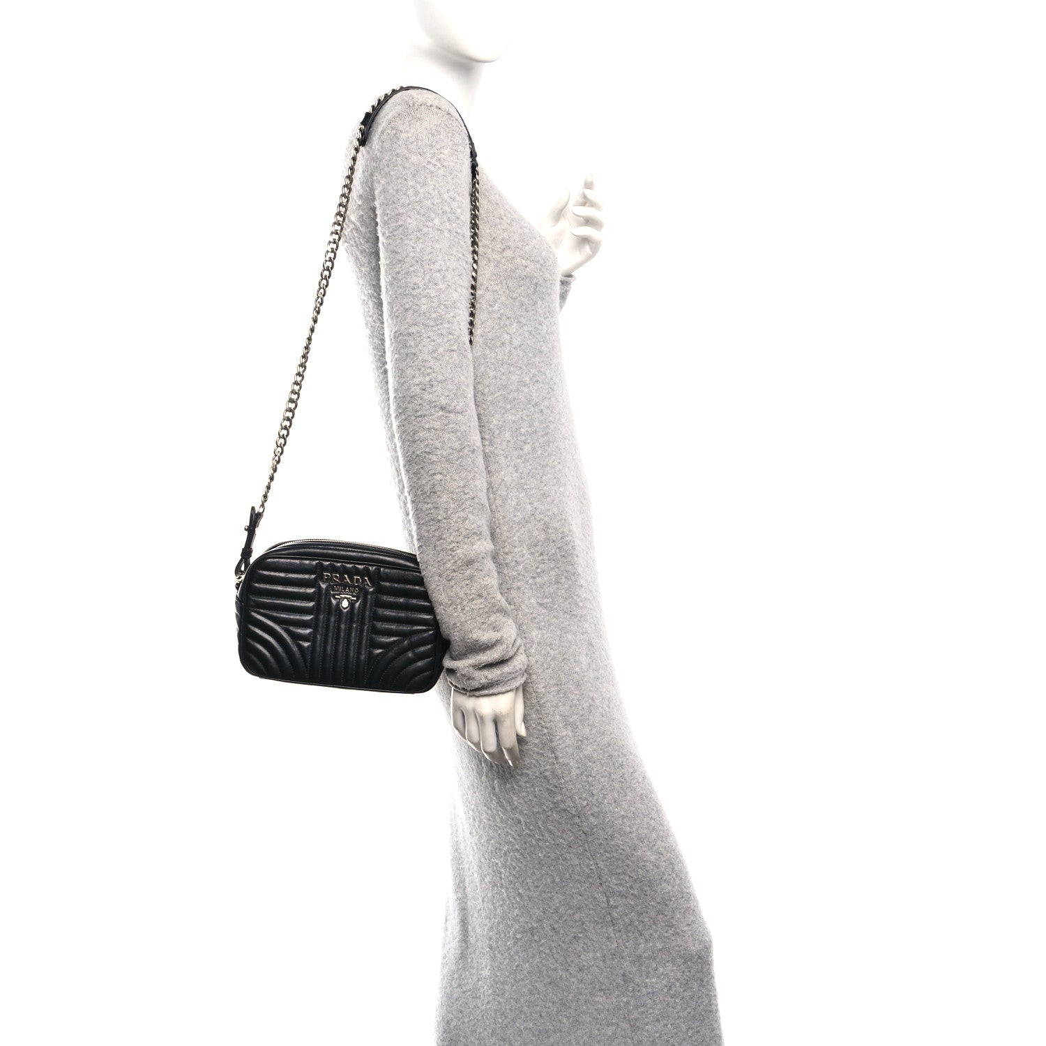 Prada Soft Calfskin Diagramme Camera Bag Black 2 of 13