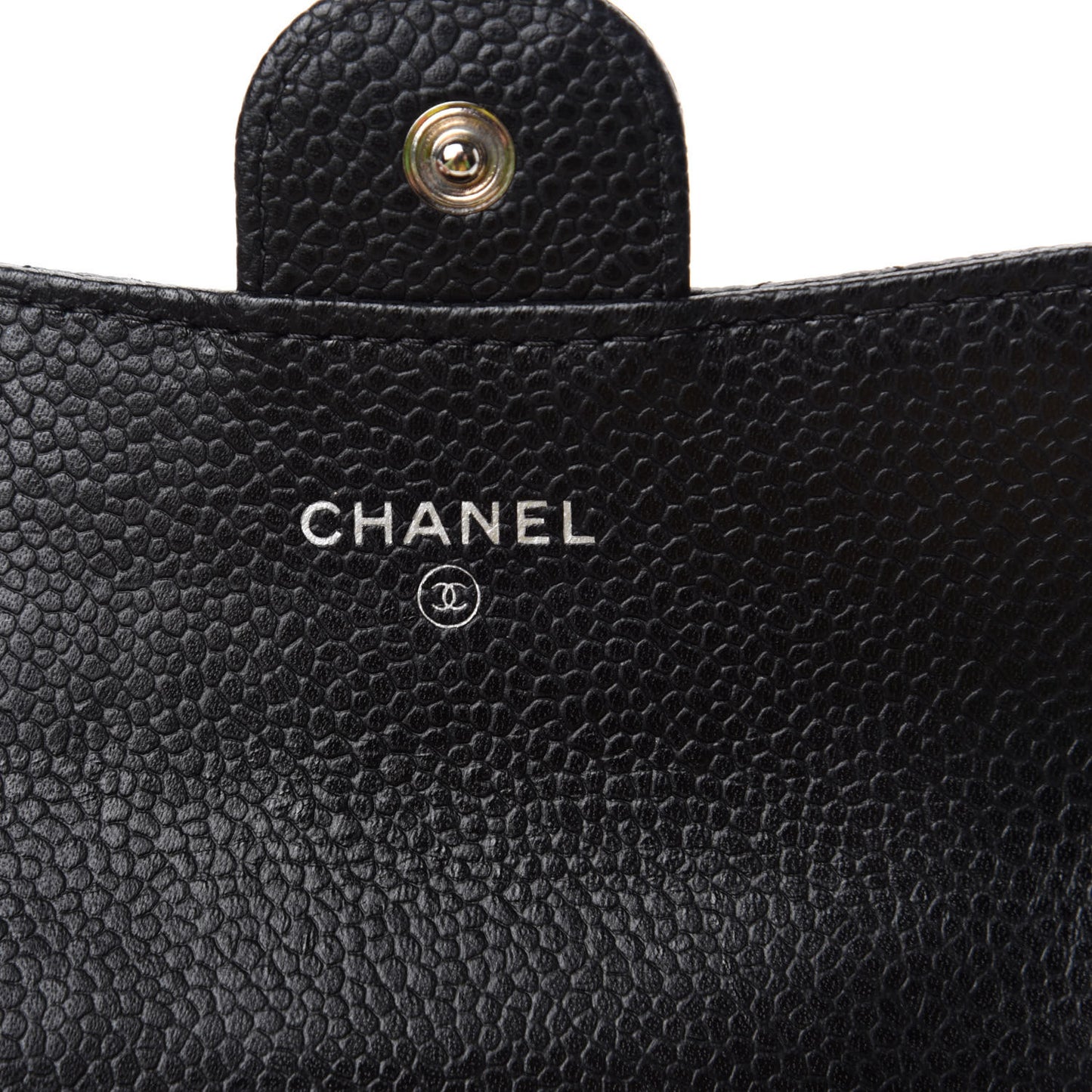 Caviar Quilted Flap Card Holder Black