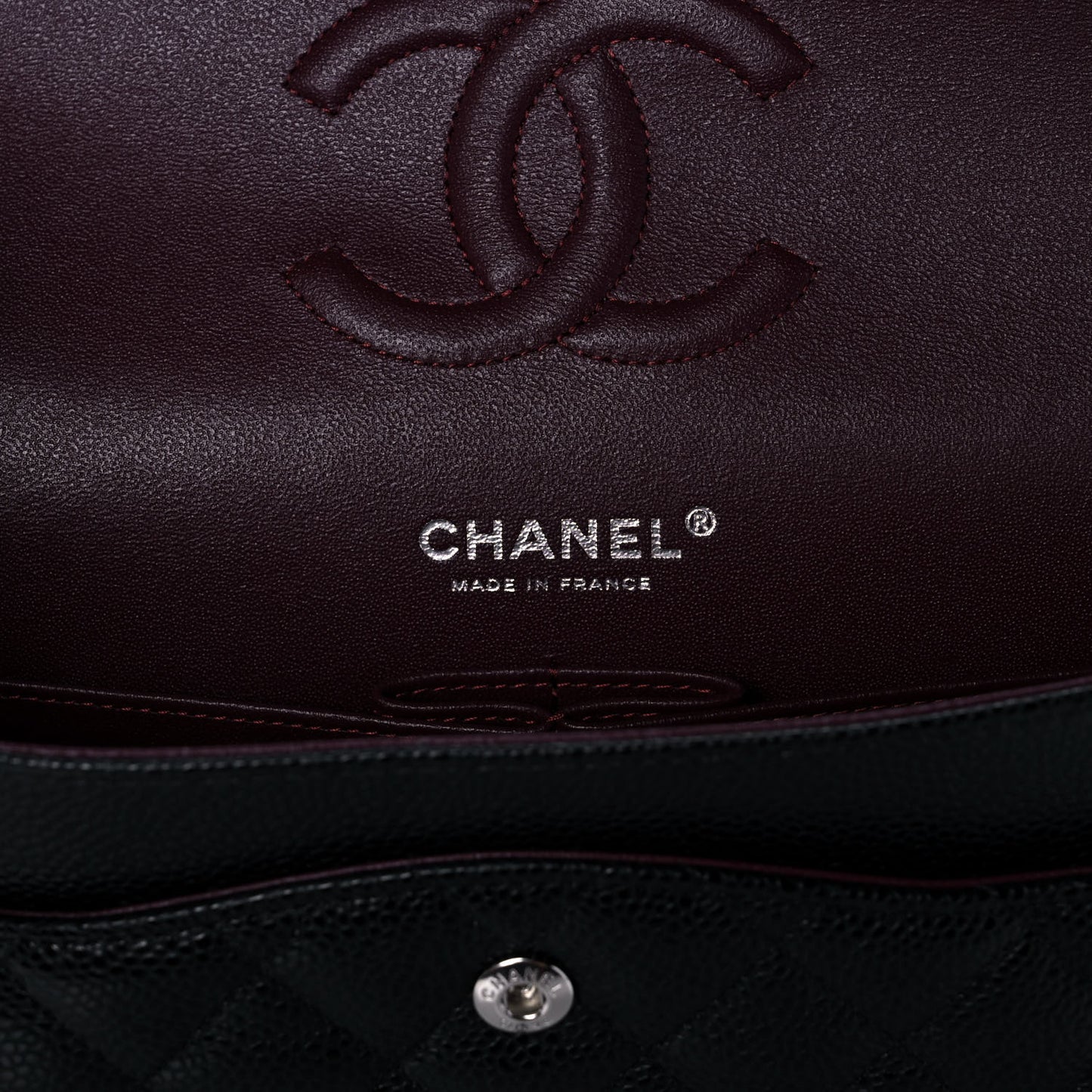 Caviar Quilted Medium Double Flap Black