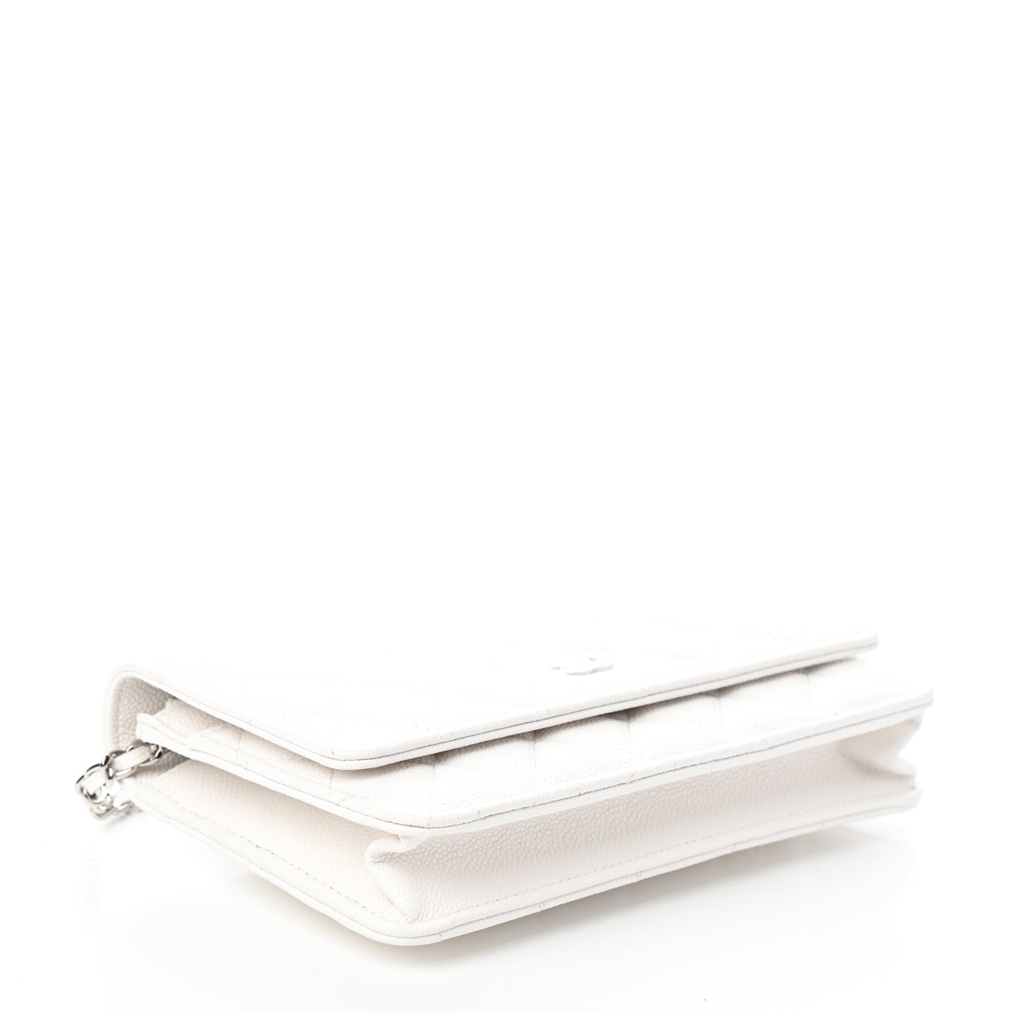 Caviar Quilted Wallet On Chain WOC White