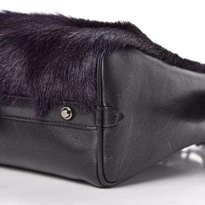 3.1 Phillip Lim 3.1 Goat Fur Calfskin Ryder Satchel Purple Black 12 of 12