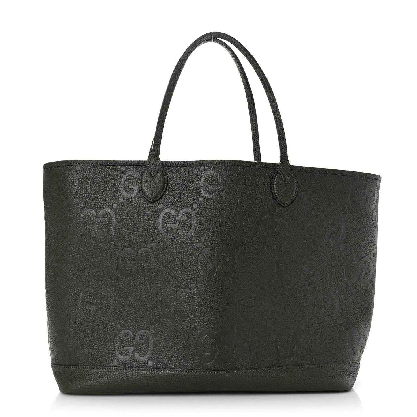 Monogram Jumbo GG Calfskin Web Large Shopping Tote Dark Green
