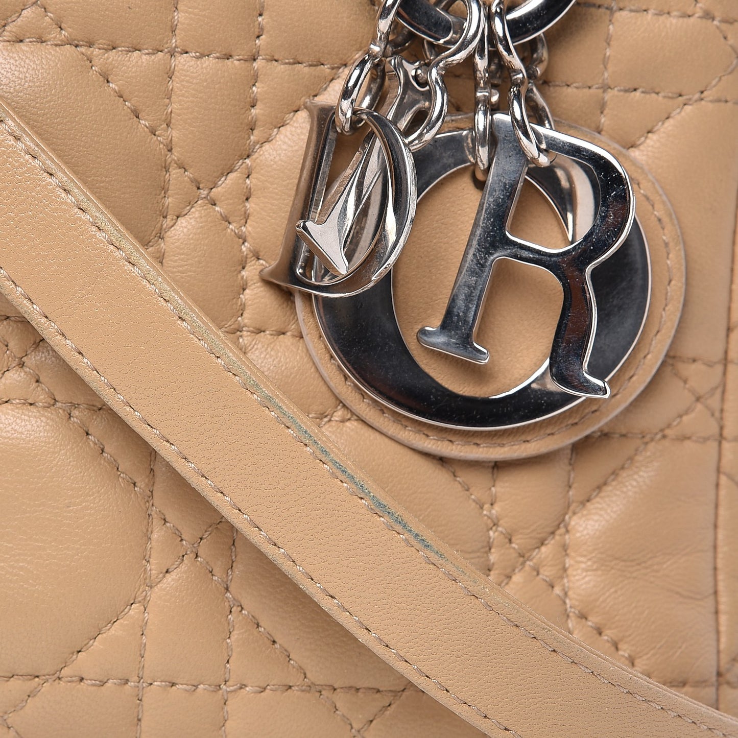 Lambskin Cannage Mini Lady Dior Beige
