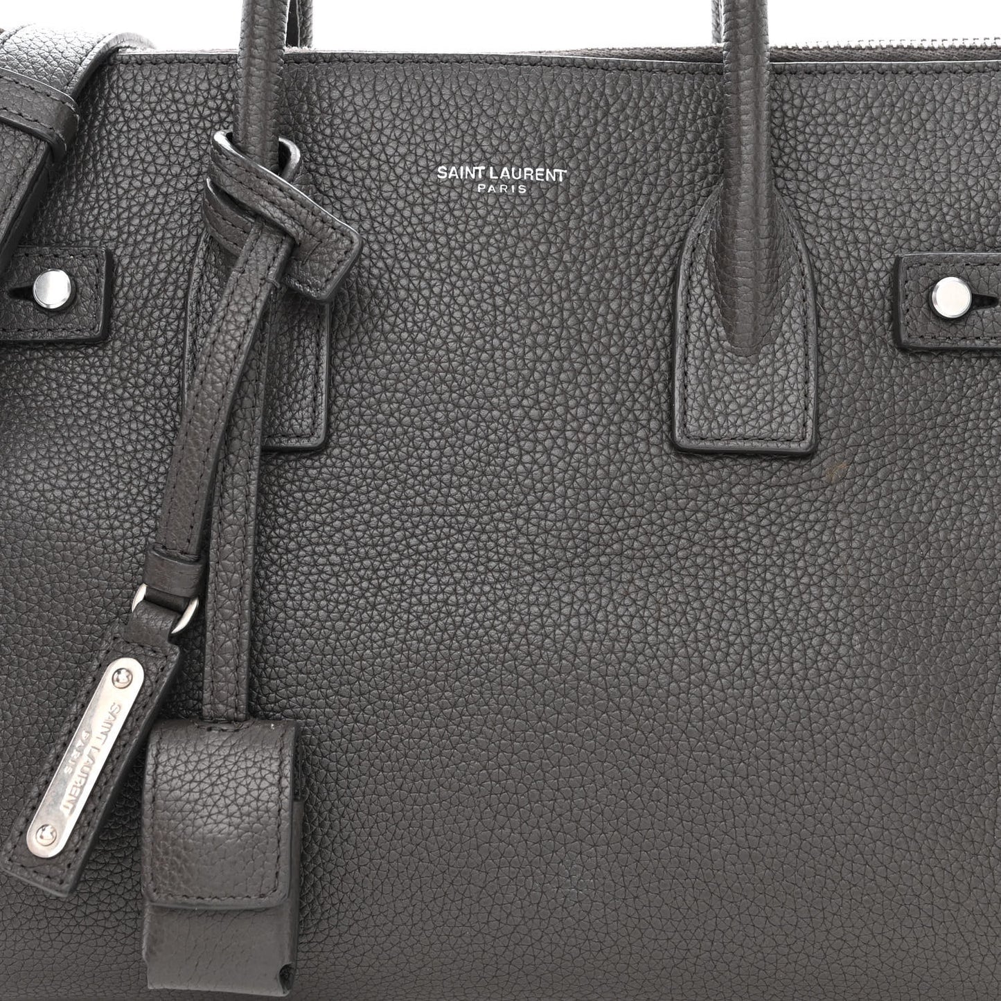 Grained Calfskin Baby Sac De Jour Souple Asphalt
