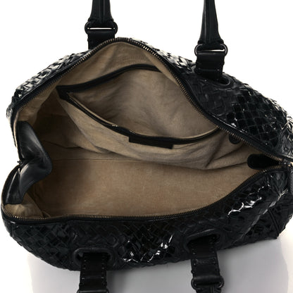 Bottega Veneta Patent Nappa Intrecciato Satchel Black 4 of 16