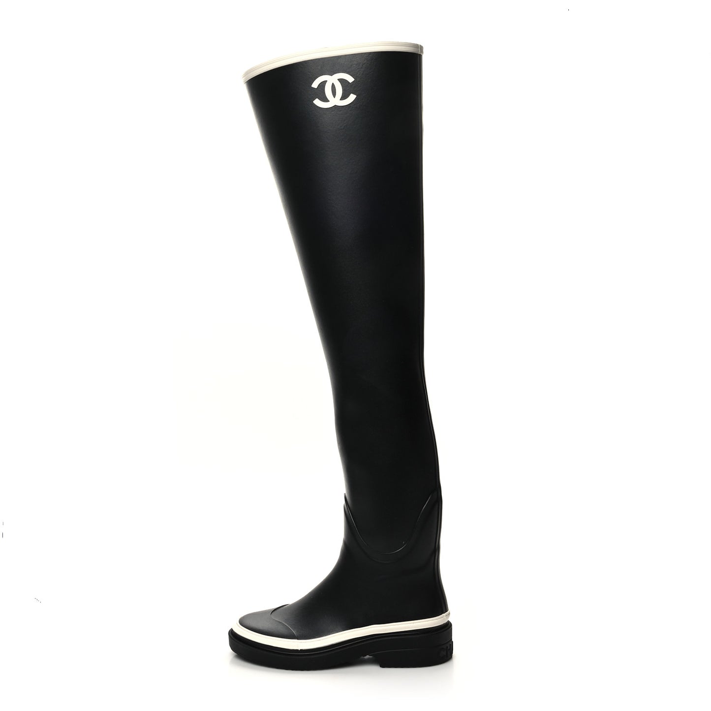 Caoutchouk CC Knee High Boots 37 Black White