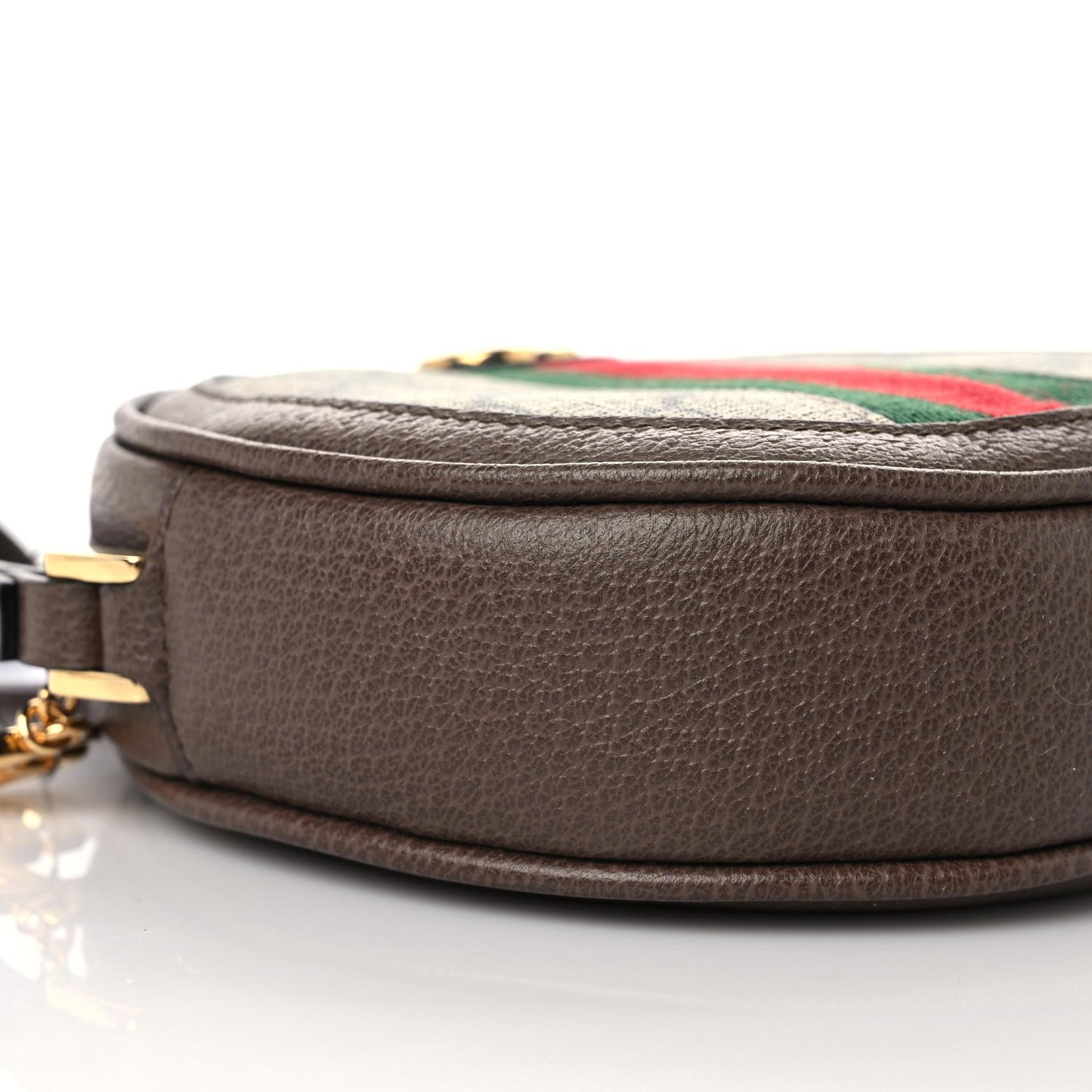 GG Supreme Monogram Web Ophidia Circle Wristlet Beige New Acero