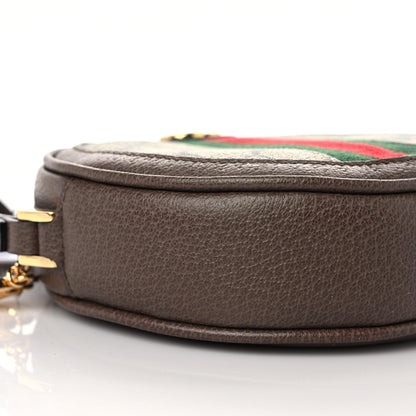 Gucci GG Supreme Monogram Web Ophidia Circle Wristlet Beige New Acero 4 of 9