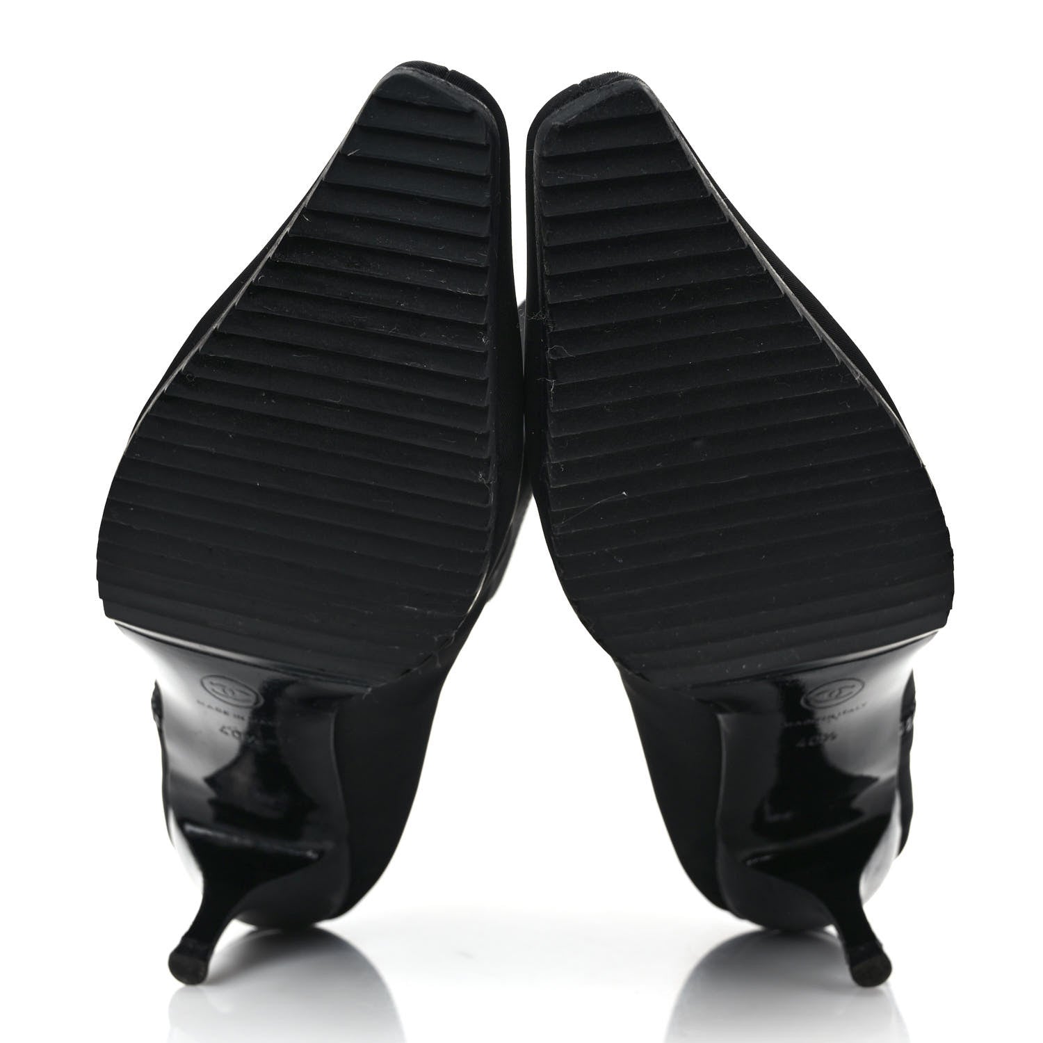 Chanel Nylon Camellia Zip Short Boots 40.5 Black 5 of 7