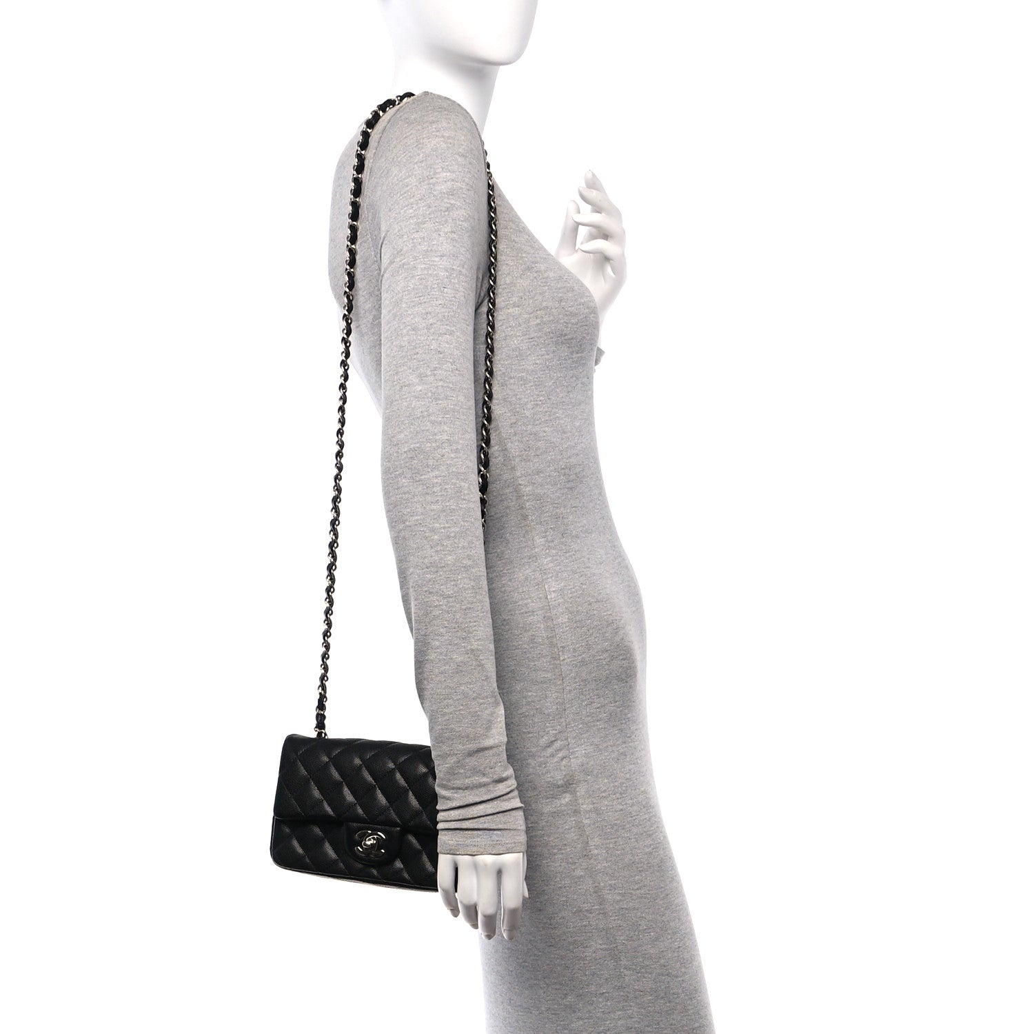 Chanel Caviar Quilted Mini Rectangular Flap Black 2 of 11