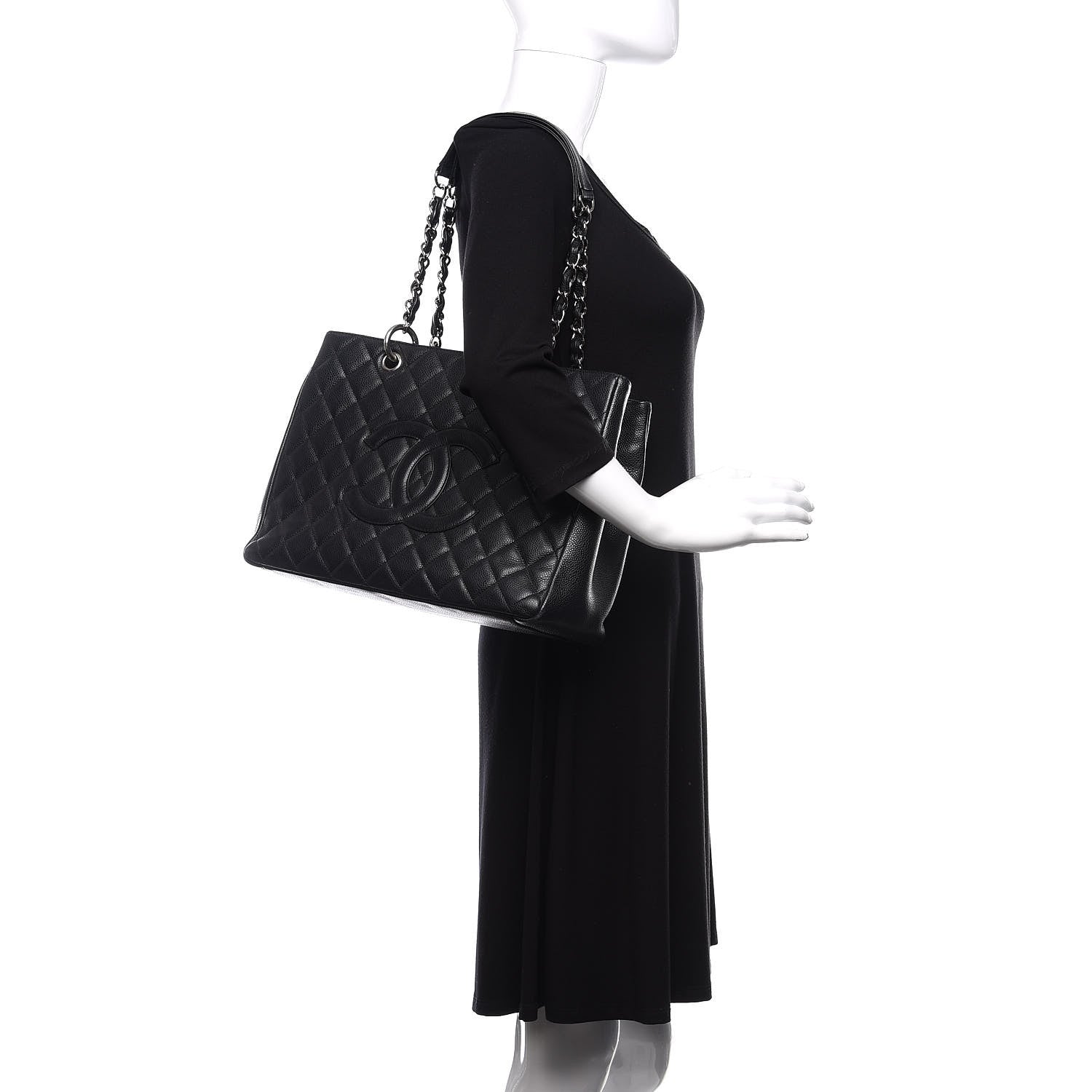 Chanel Caviar Quilted Grand Shopping Tote GST Black 2 of 10